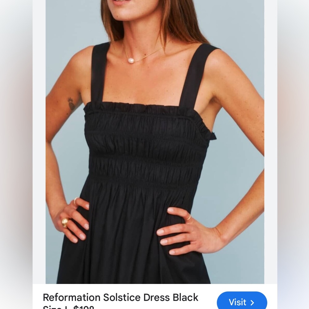 Reformation jeans jersey black dress